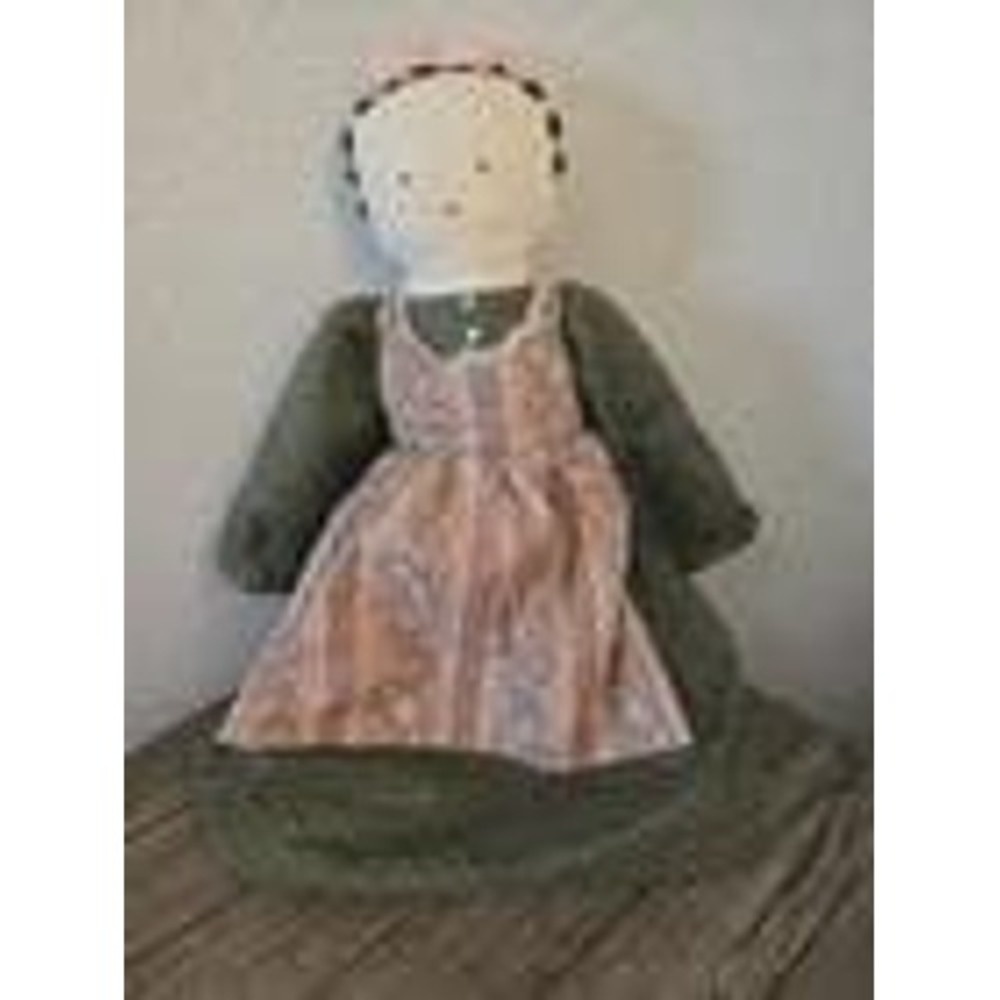 Vintage Handmade Topsy-Turvy Folk Art Rag Doll Flips To Second Doll Primitive